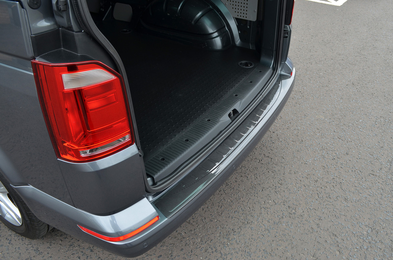 Carbon Fibre Bumper Sill Protector Trim To Fit Volkswagen T6 Transporter (16+)