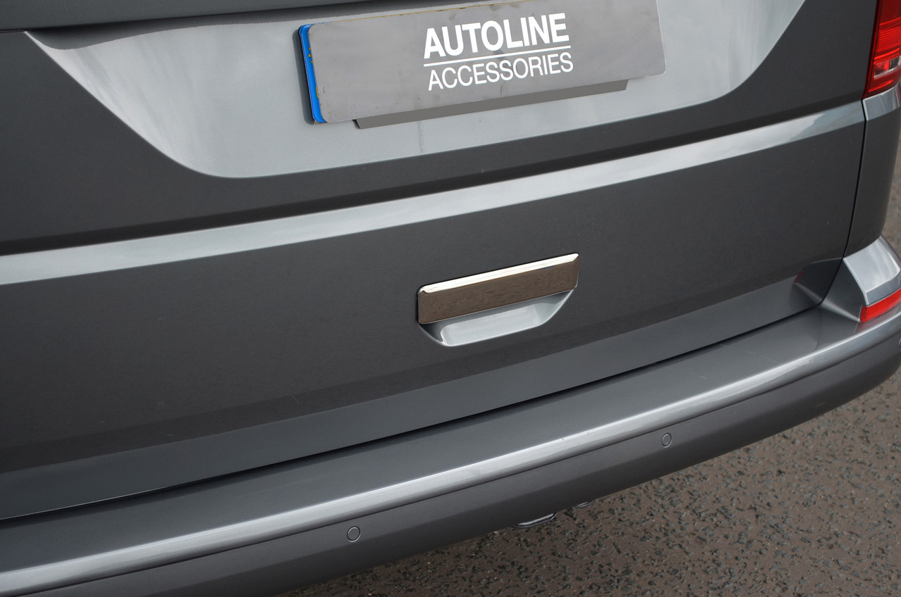 Black Chrome Rear Door Handle Trim Cover To Fit Volkswagen T6 Transporter (16+)