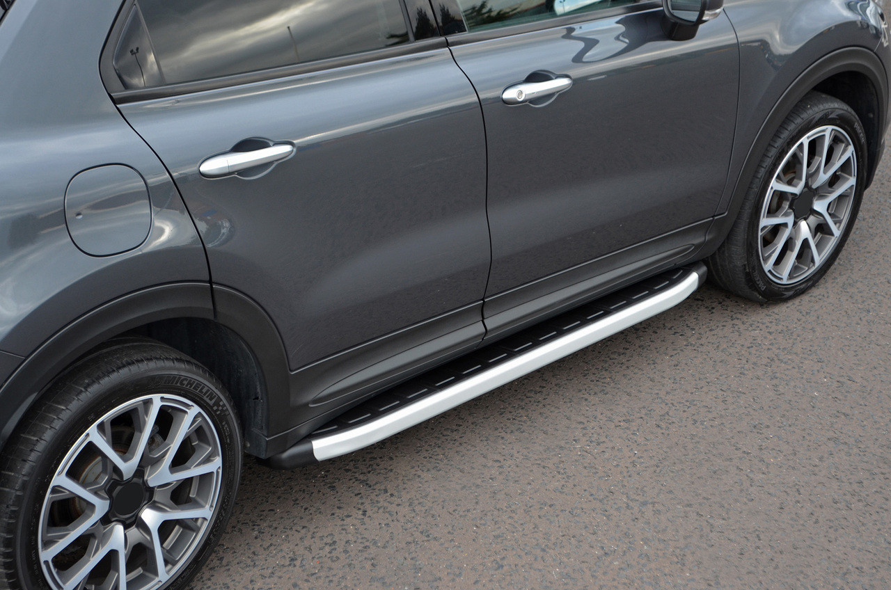 Aluminium Side Steps Bars Running Boards To Fit Fiat 500X (2014+)
