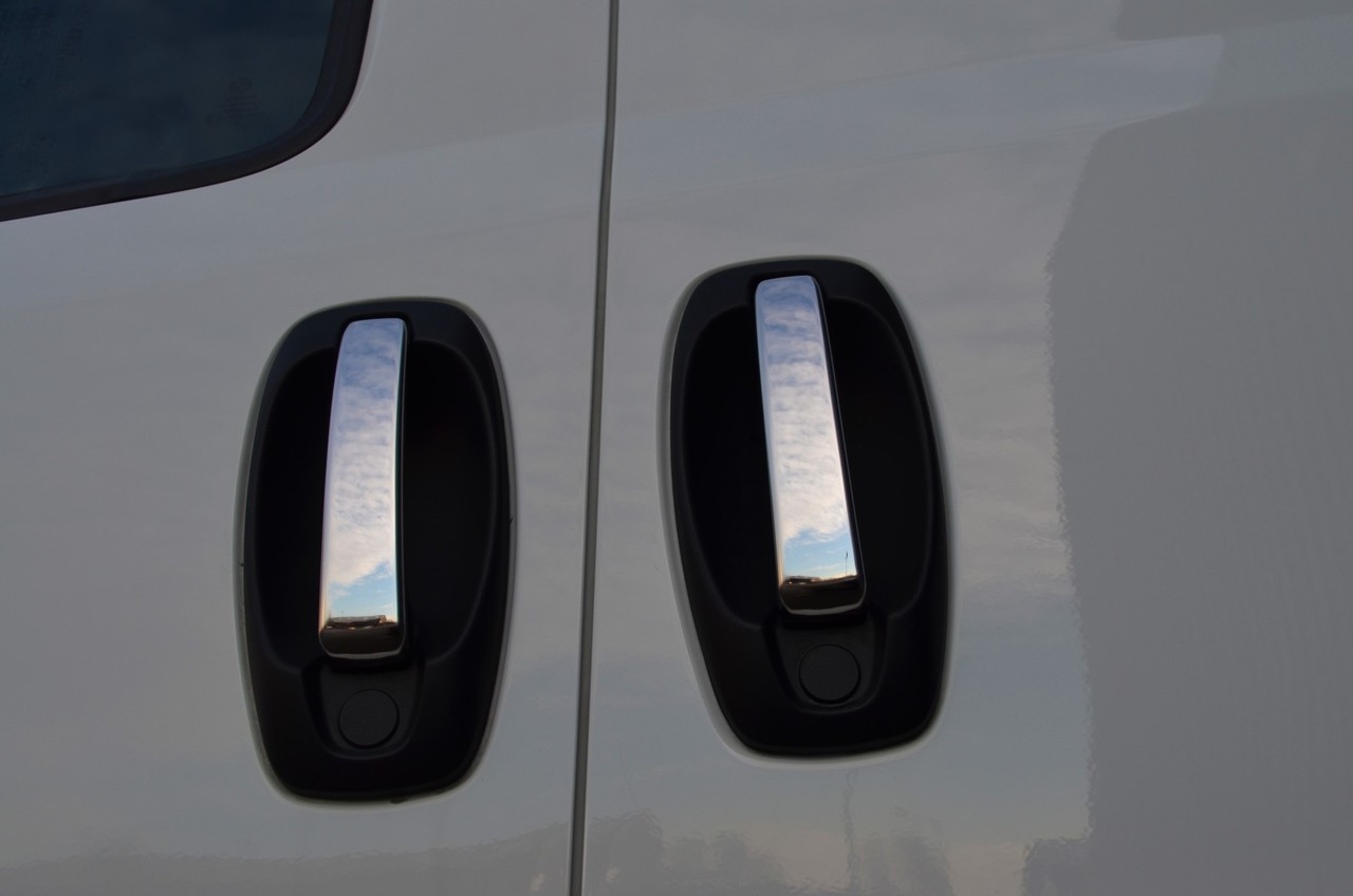 Chrome Door Handle Trim Set Covers To Fit Fiat Doblo (2010+)