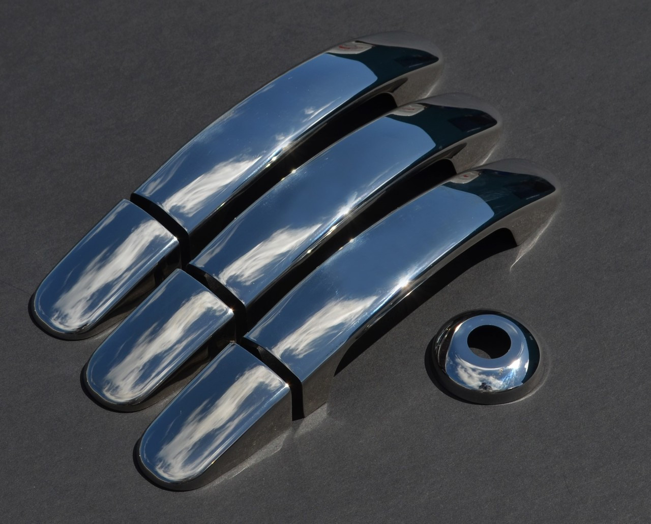 Chrome Door Handle Trim Set Covers To Fit Ford Transit 3dr (2014+)