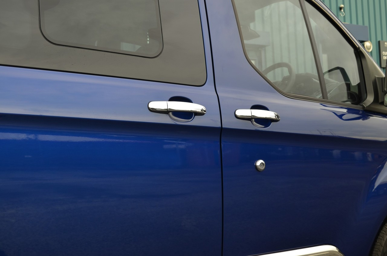 Chrome Door Handle Trim Set Covers To Fit Ford Transit 3dr (2014+)