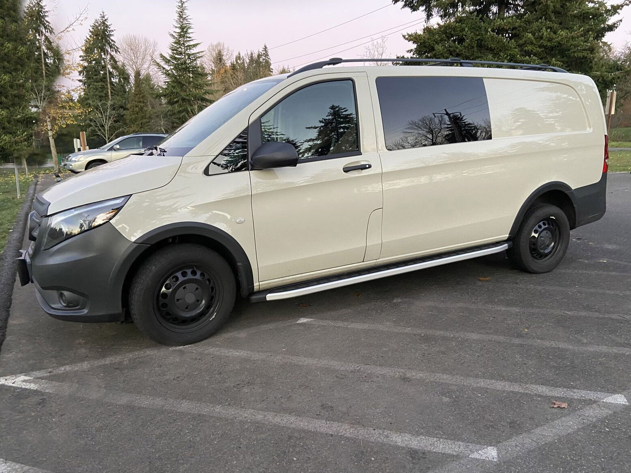 Alu Side Steps Bars Running Boards To Fit LWB Mercedes-Benz Vito W447 (2015+)