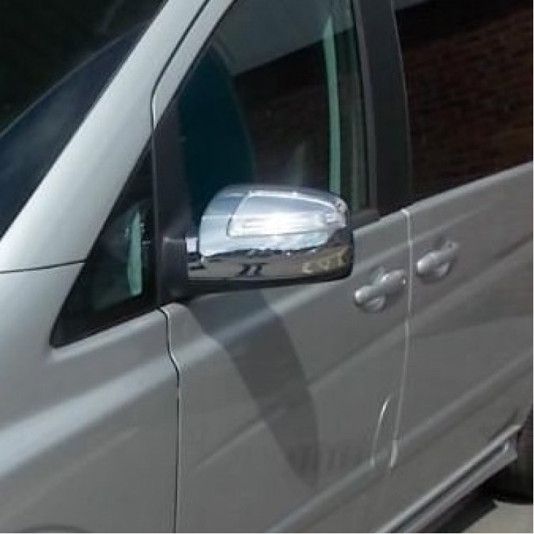 Chrome Mirror Trim Covers To Fit Mercedes-Benz Viano W/Indicator (2010-14)