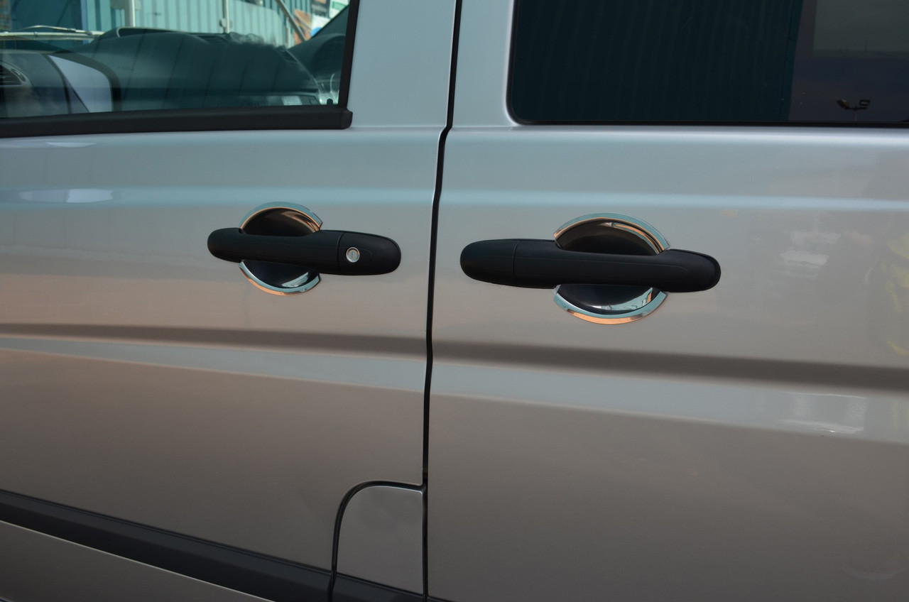 Chrome Door Handle Cups Insert Trim To Fit Mercedes-Benz Viano (2004-14)