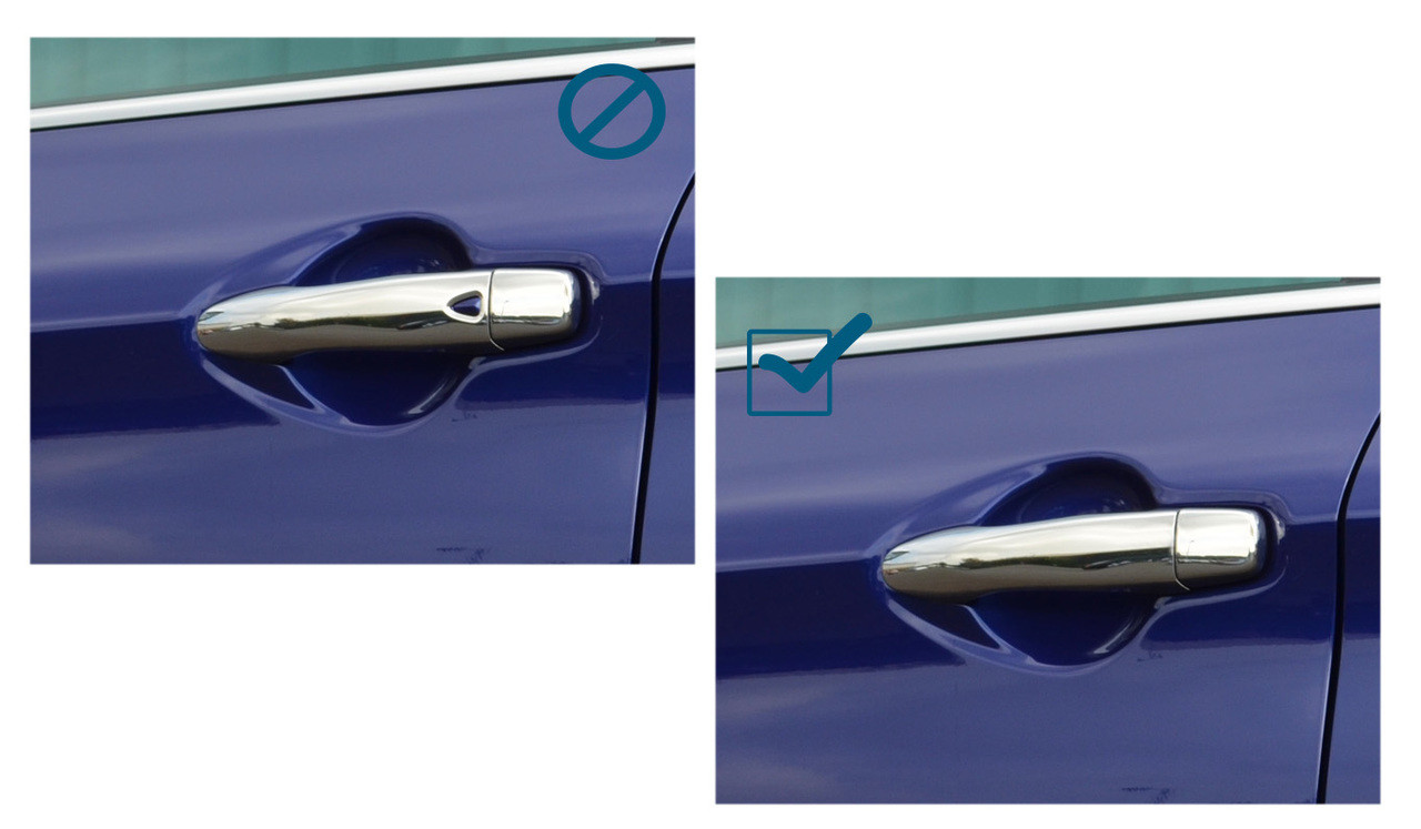 Chrome Door Handle Trim Set Covers W/O Keyless Entry To Fit Nissan Pulsar (14+)