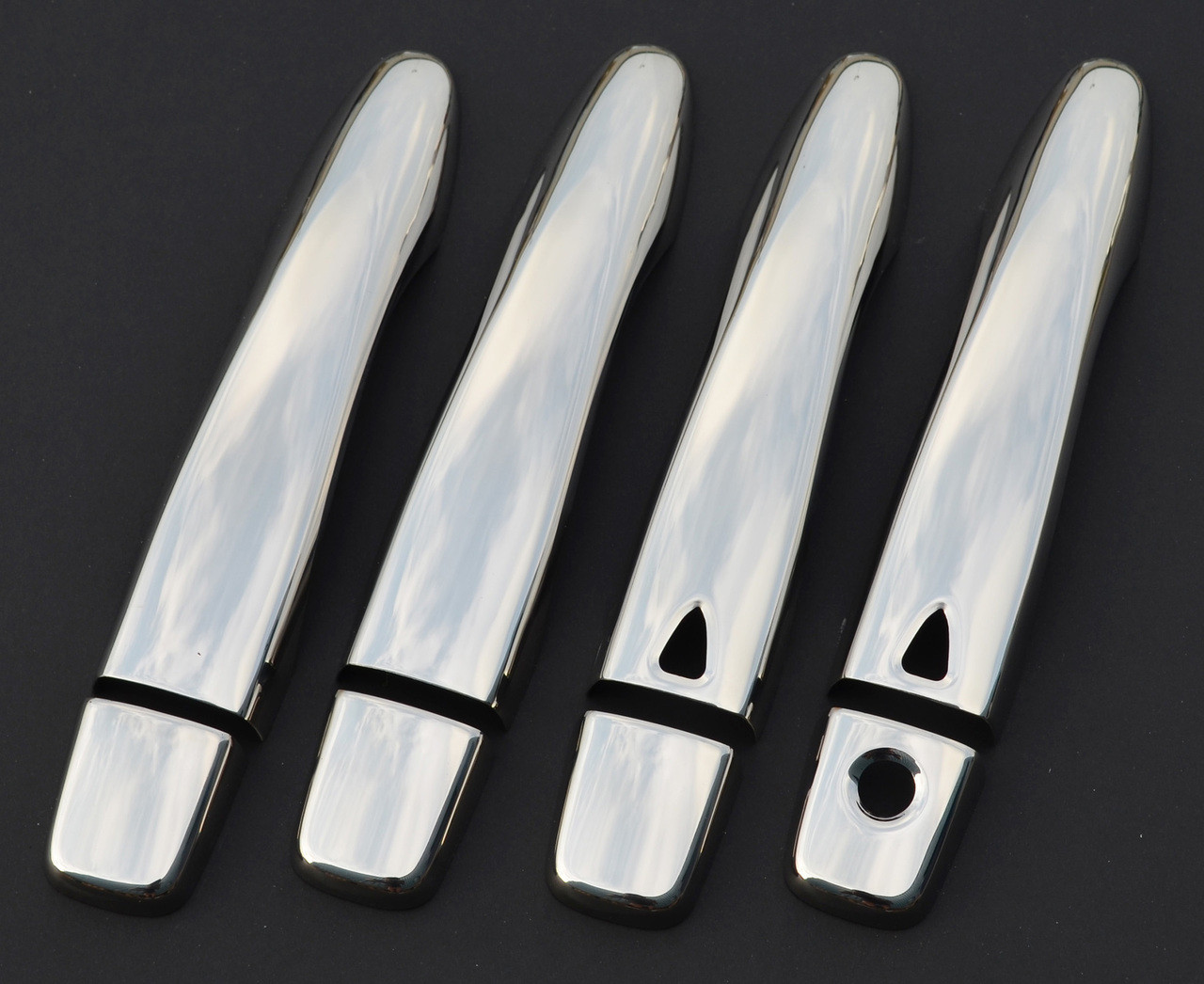 Chrome Door Handle Trim Set Covers W/ Keyless Entry To Fit Nissan Pulsar (2014+)