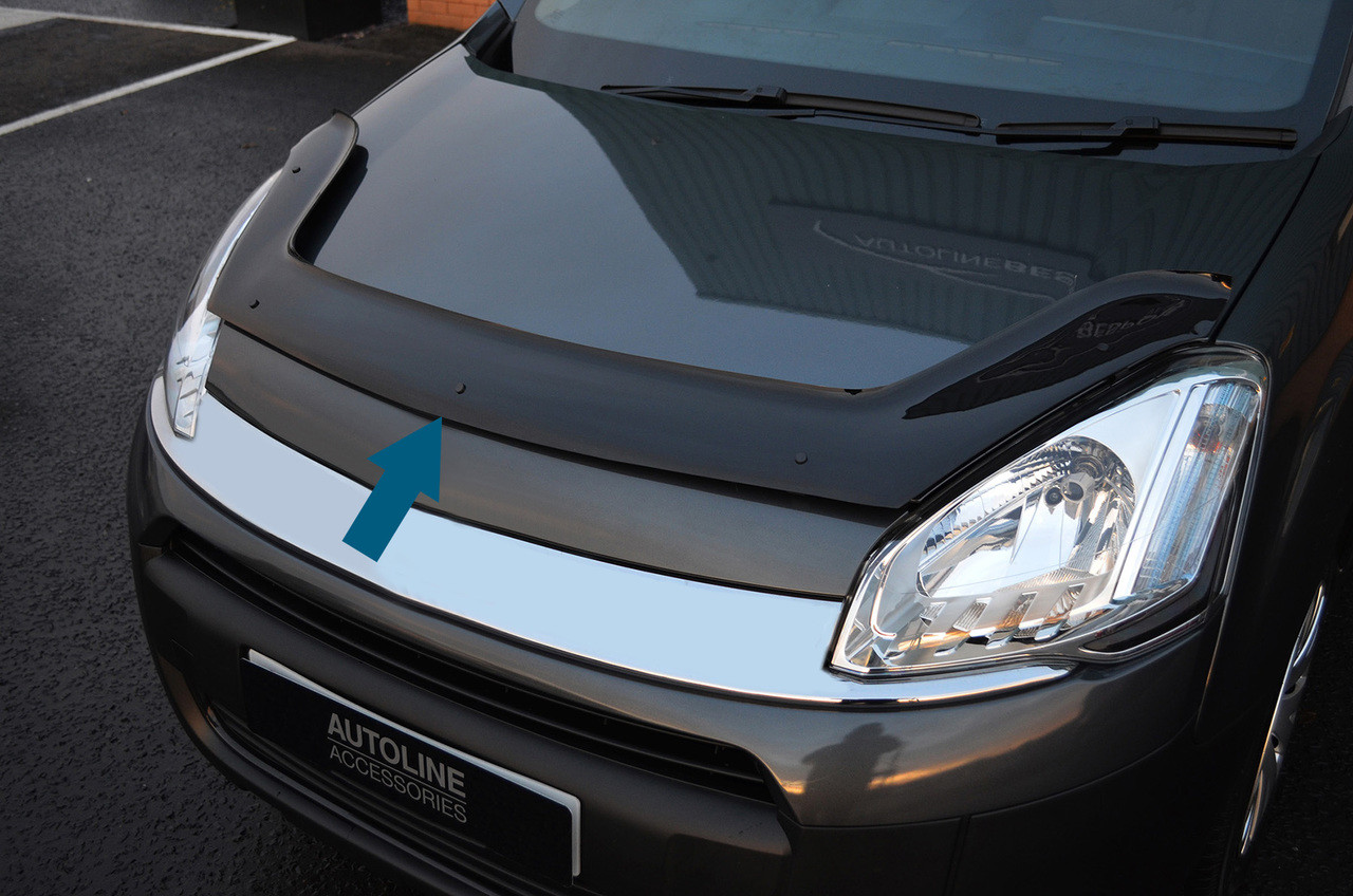 Bonnet Trim Hood Protector Bug Guard Wind Deflector To Fit Peugeot Partner (08+)