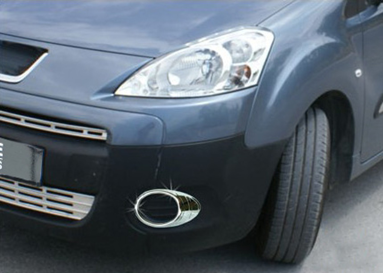 Chrome Fog Light Lamp Trim Covers Accents Set To Fit Peugeot Partner (2008-12)