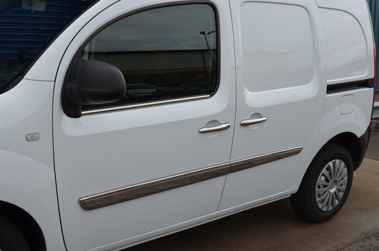 Chrome Side Door Window Sill Trim Set Covers To Fit Renault Kangoo (2008+)