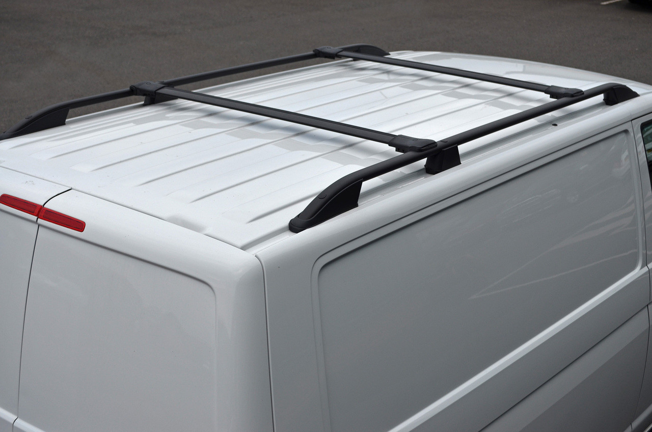 Black Cross Bar Rail Set To Fit Roof Side Bars To Fit Renault Trafic (2002-14)