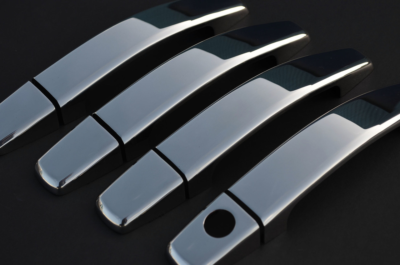 Chrome Door Handle Trim Set Covers To Fit Vauxhall / Opel Corsa D 4dr (2007-14)