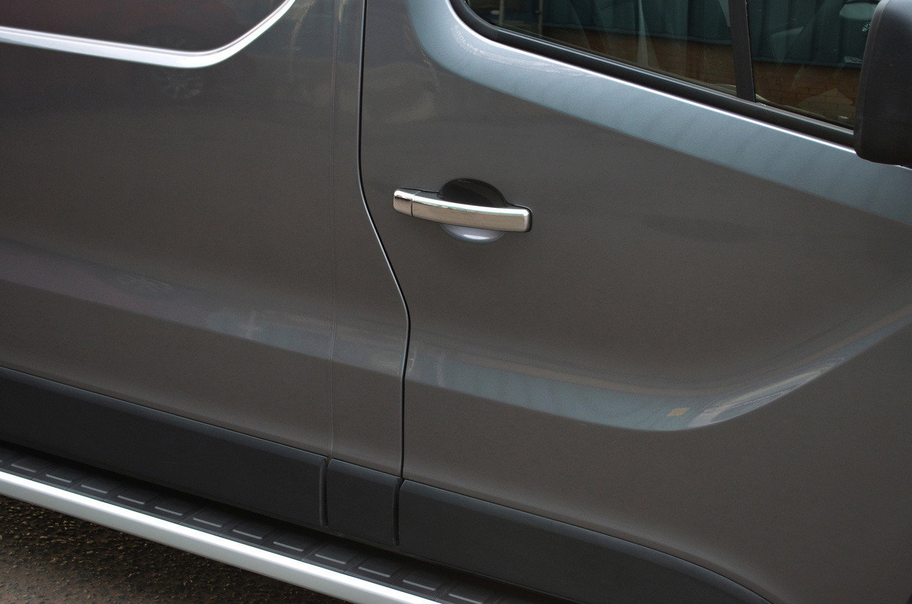 Chrome Door Handle Trim Set Covers To Fit Vauxhall / Opel Vivaro 4dr (2014+)