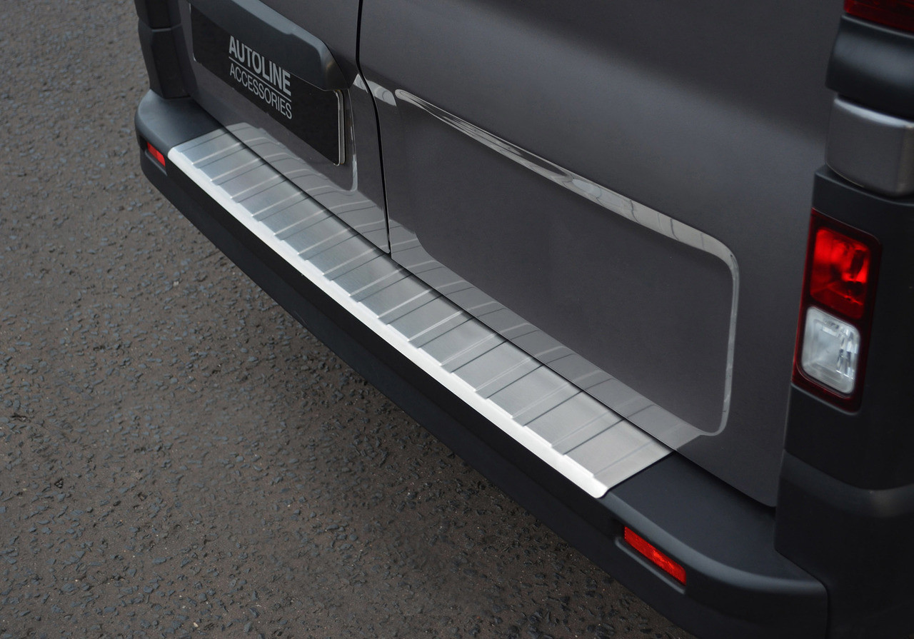 Brushed Bumper Sill Protector Trim Cover To Fit Vauxhall / Opel Vivaro (2014+)