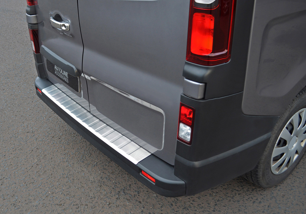 Brushed Bumper Sill Protector Trim Cover To Fit Vauxhall / Opel Vivaro (2014+)