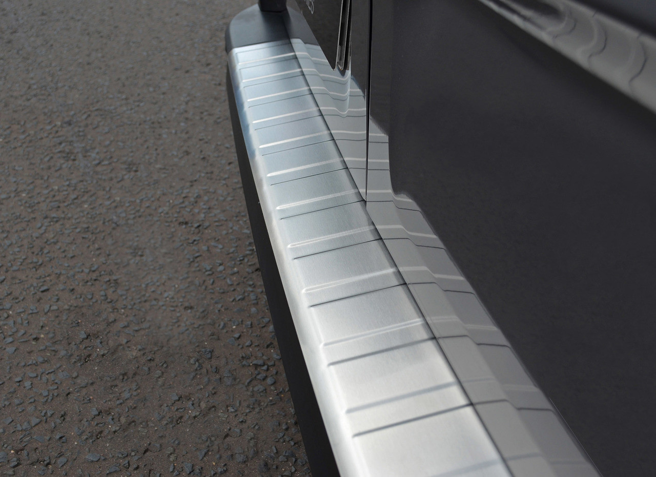 Brushed Bumper Sill Protector Trim Cover To Fit Vauxhall / Opel Vivaro (2014+)