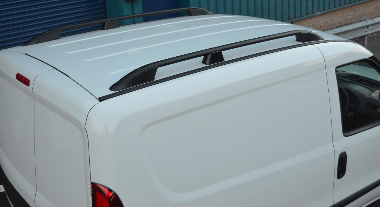 Black Aluminium Roof Rack Rails Side Bars Set To Fit LWB Vauxhall Combo (2011+)
