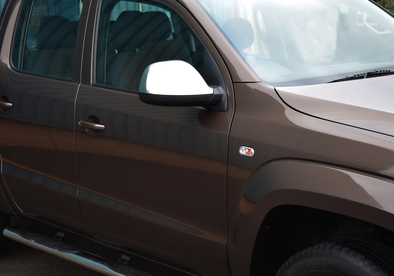 S.Steel Chrome Mirror Trim Set Covers To Fit Volkswagen Amarok (2010+)