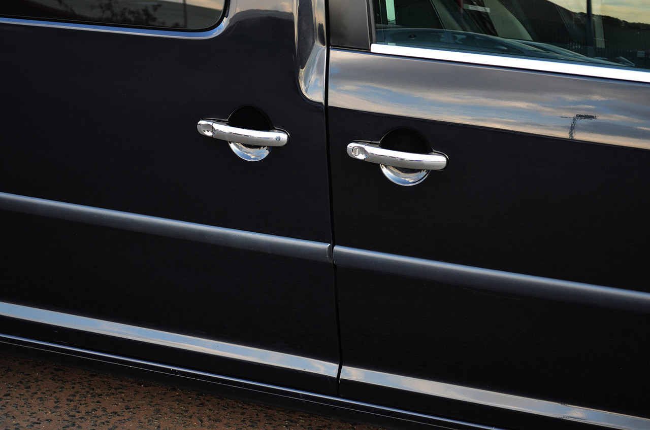 Chrome Door Handle Trim Set Covers To Fit Volkswagen Caddy (2004-15)