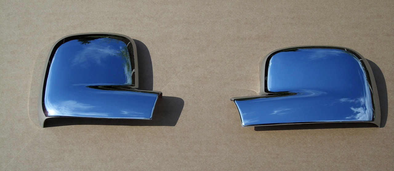 Chrome Wing Mirror Trim Covers Set To Fit LHD Volkswagen Caddy (2004-15)