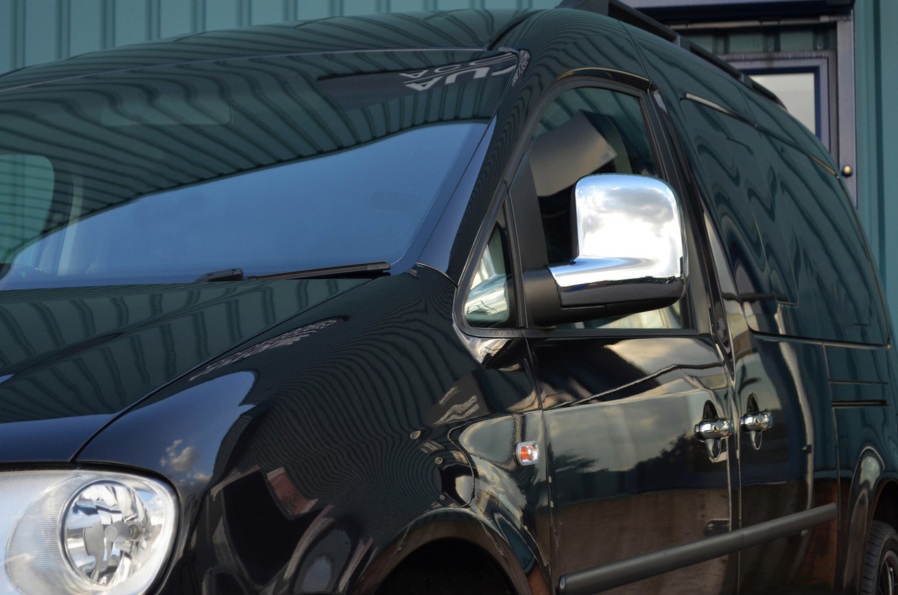 Chrome Wing Mirror Trim Covers Set To Fit RHD Volkswagen Caddy (2004-15)