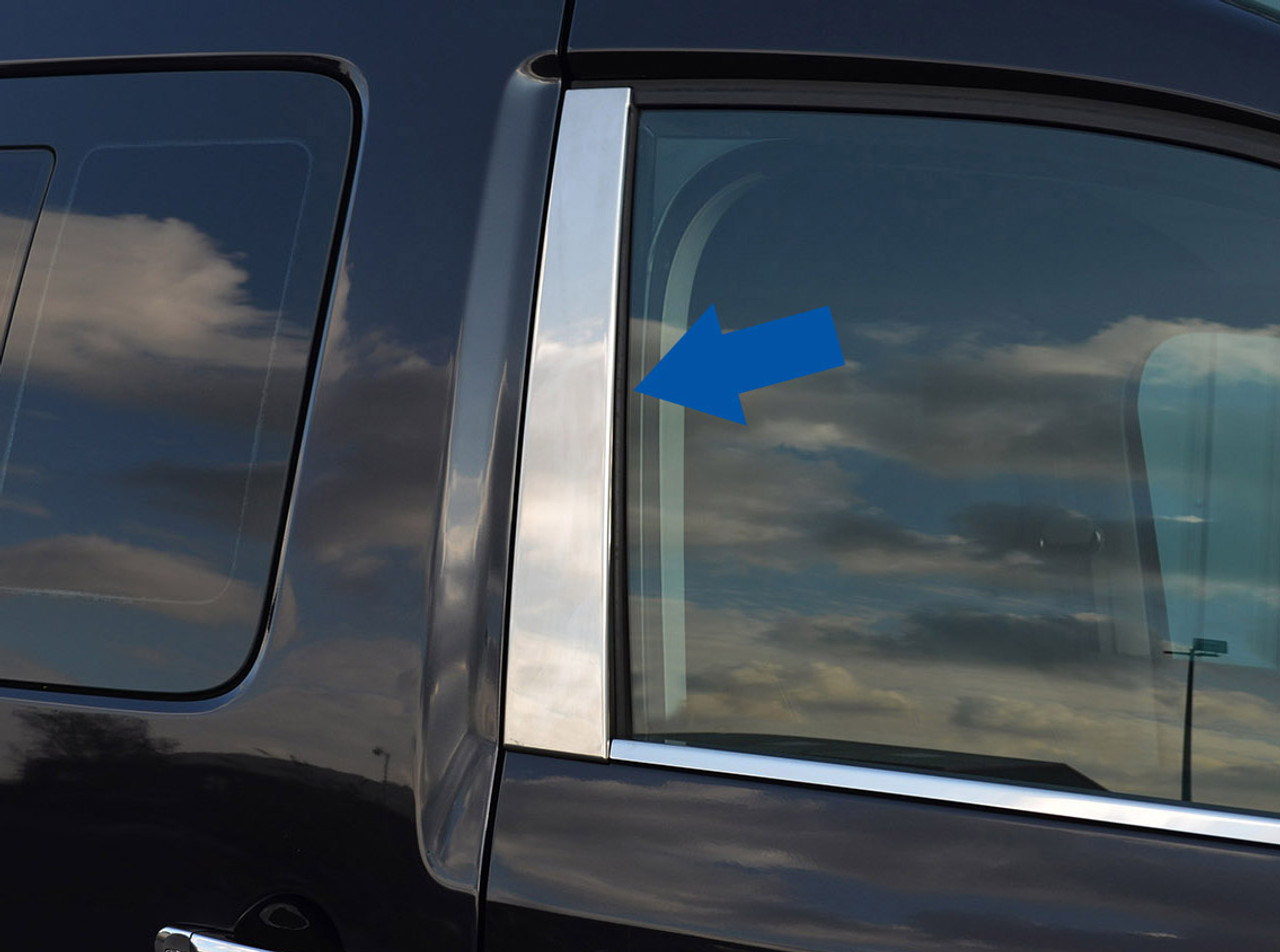 Chrome Side Door Window B-Pillar Trim Covers To Fit Volkswagen Caddy (2016+)