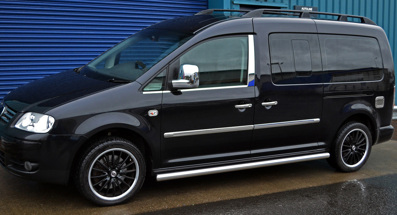 Chrome Side Bars Steps S.Steel To Fit LWB Volkswagen Caddy (2016+)