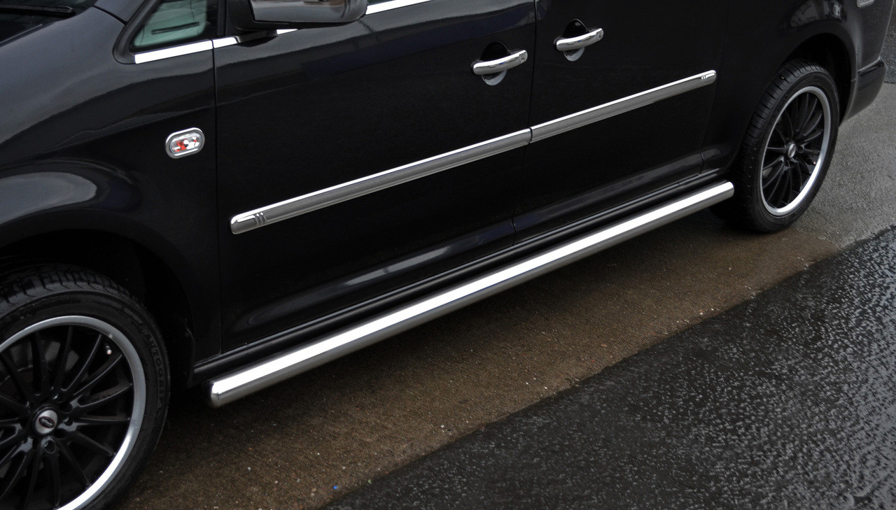 Chrome Side Bars Steps S.Steel To Fit SWB Volkswagen Caddy (2016+)