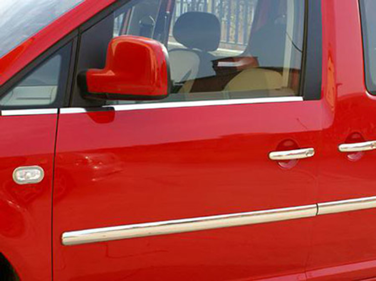 Chrome Side Door Window Sill Trim Set Covers To Fit Volkswagen Caddy (2016+)