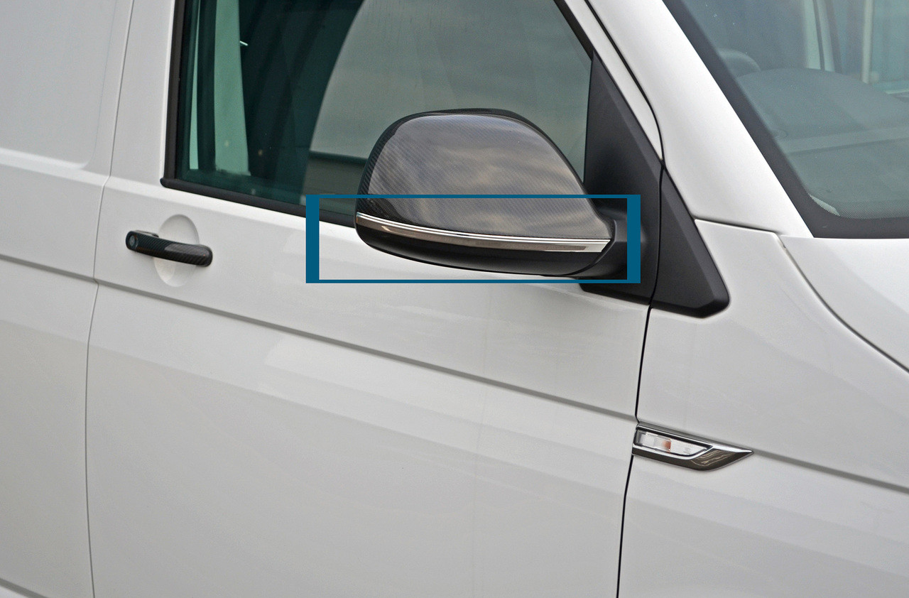 Chrome Lower Mirror Trim Piece Covers To Fit Volkswagen T6 Transporter (2016+)