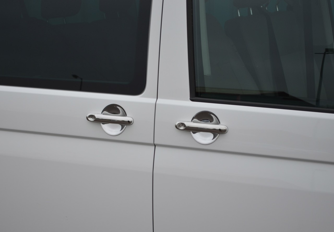 Chrome Door Handle Cups Insert Trim To Fit Volkswagen T6 Transporter (2016+)