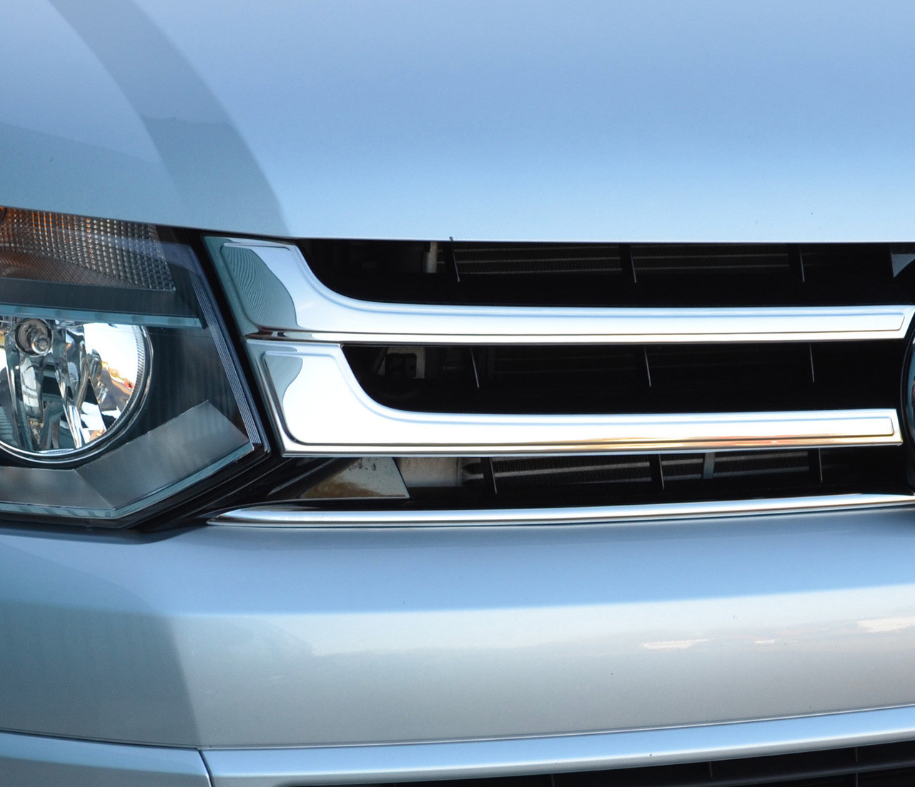 Chrome Front Grille Accent Trim Covers To Fit Volkswagen T5 Caravelle (2010-15)