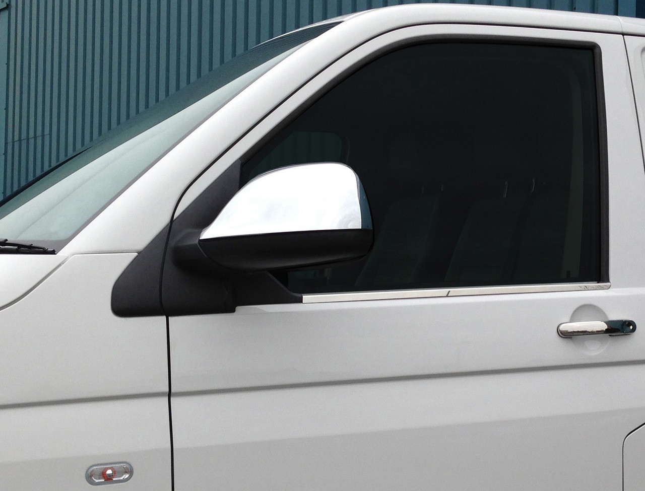 S.Steel Chrome Mirror Trim Set Covers To Fit Volkswagen T5 Caravelle (2010-15)