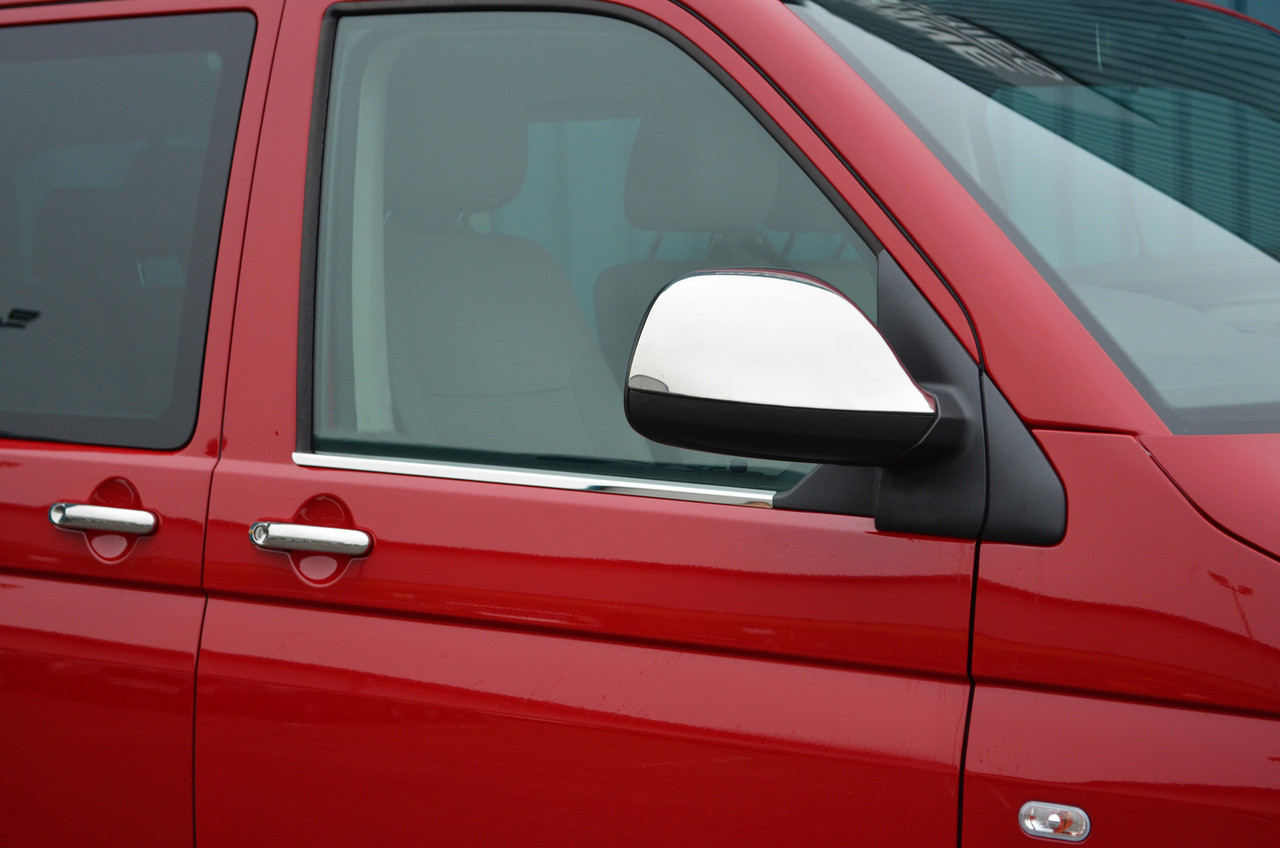 S.Steel Chrome Mirror Trim Set Covers To Fit Volkswagen T5 Caravelle (2010-15)