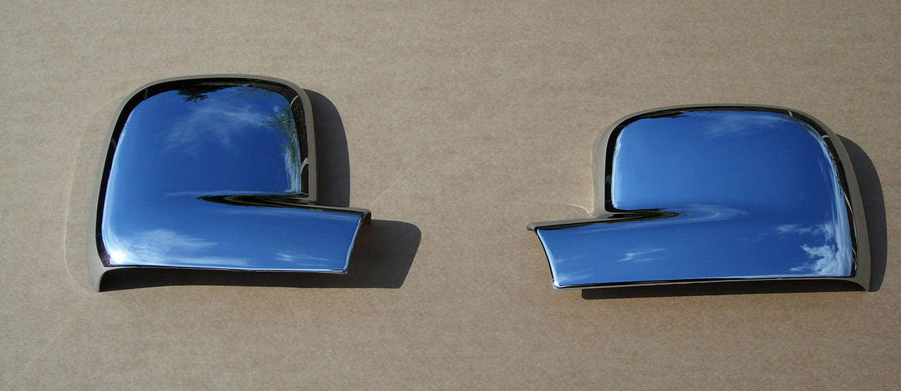 Chrome Wing Mirror Trim Covers Set To Fit LHD Volkswagen T5 Caravelle (2004-09)