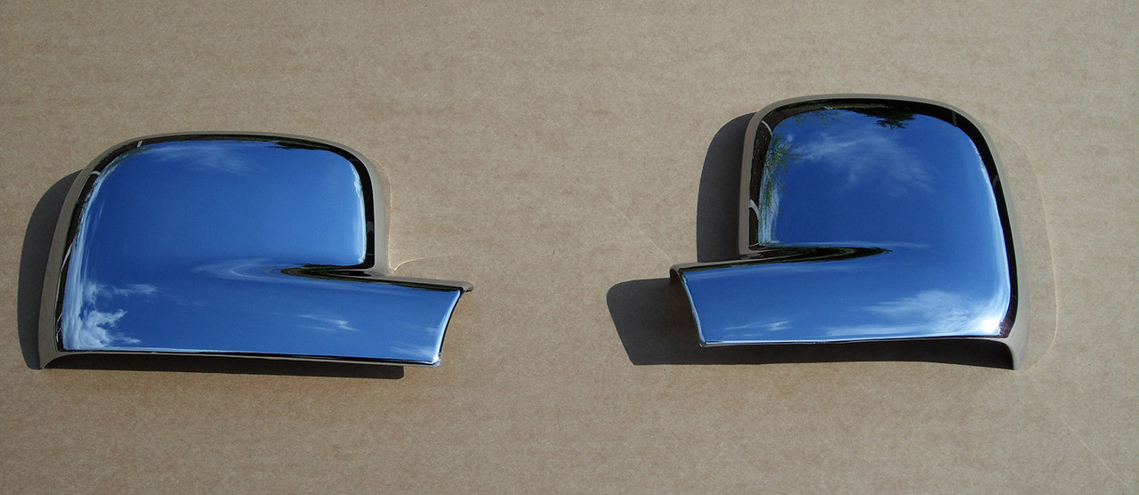 Chrome Wing Mirror Trim Covers Set To Fit RHD Volkswagen T5 Caravelle (2004-09)