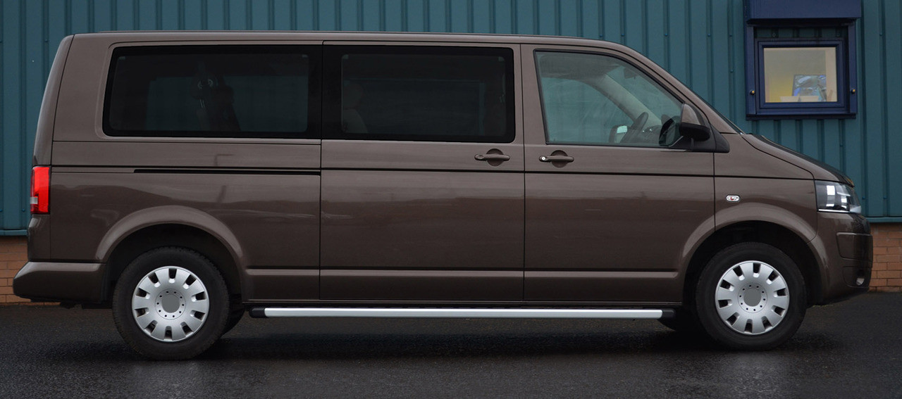 Alu Side Steps Bars Running Boards To Fit SWB Volkswagen T6 Caravelle (2016+)