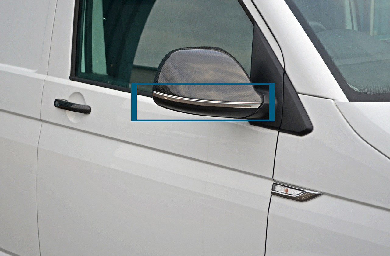 Chrome Lower Mirror Trim Piece Covers To Fit Volkswagen T6 Caravelle (2016+)