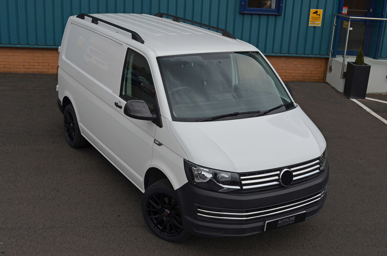 Black Roof Rack Rails Side Bars To Fit LWB Volkswagen T6 Caravelle (2016+)