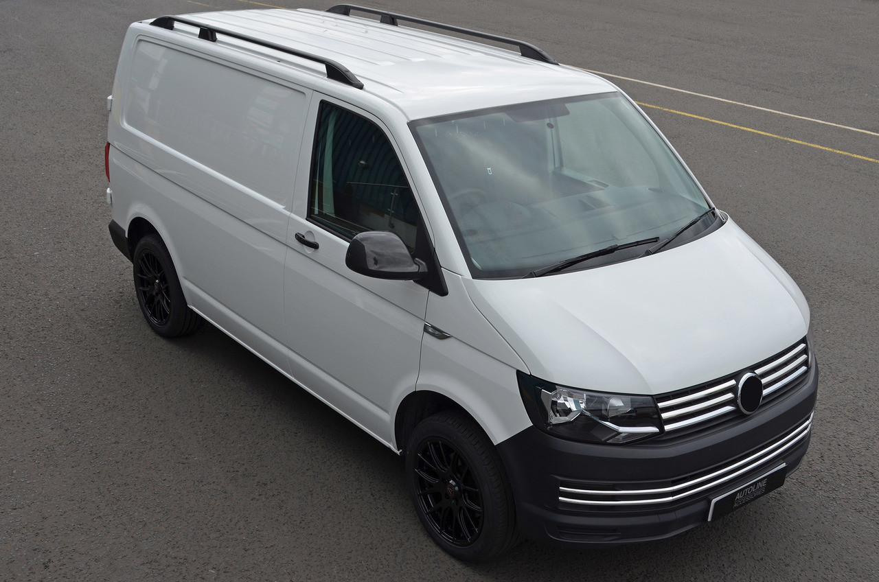 Black Roof Rack Rails Side Bars To Fit SWB Volkswagen T6 Caravelle (2016+)