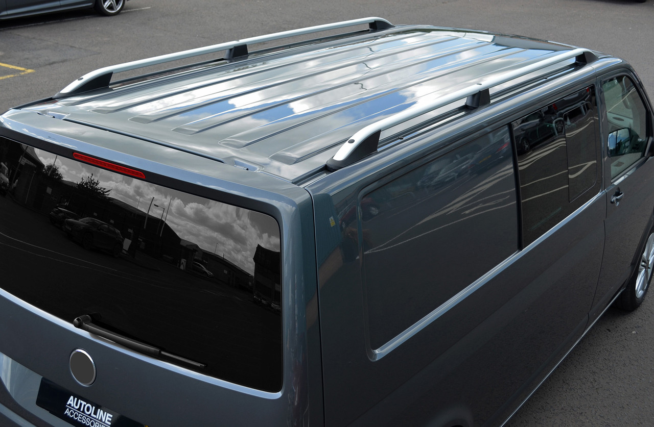 Roof Rack Rails Side Bars Set To Fit LWB Volkswagen T6 Caravelle (2016+)