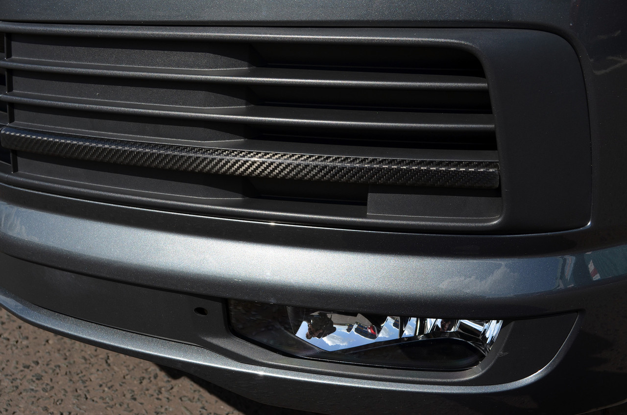 3Pc Carbon Fibre Bumper Grille Trim Accents To Fit Volkswagen T6 Caravelle (16+)