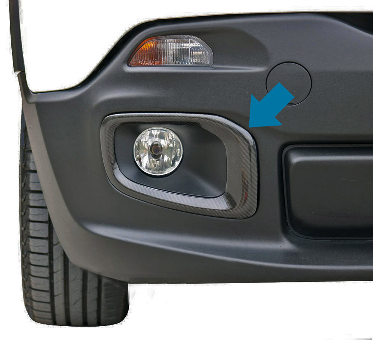 Carbon Fibre Fog Light Lamp Trim Covers Accents To Fit Jeep Renegade (2015-18)
