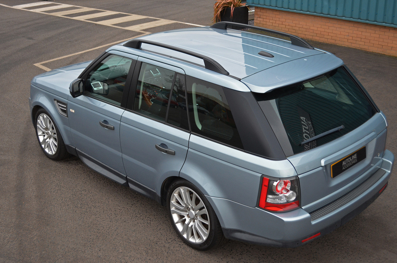 Black Aluminium Roof Rack Rails Side Bars Set To Fit Range Rover Sport (2005-13)