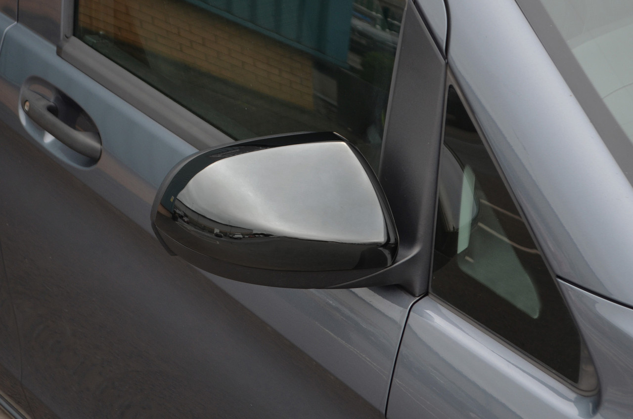 Black Chrome Wing Mirror Trim Set Covers To Fit Mercedes-Benz Vito W447 (2015+)