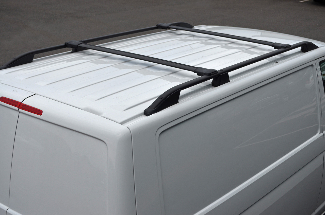 Black Cross Bar Rail Set To Fit Roof Side Bars To Fit Fiat Fiorino (2007+)