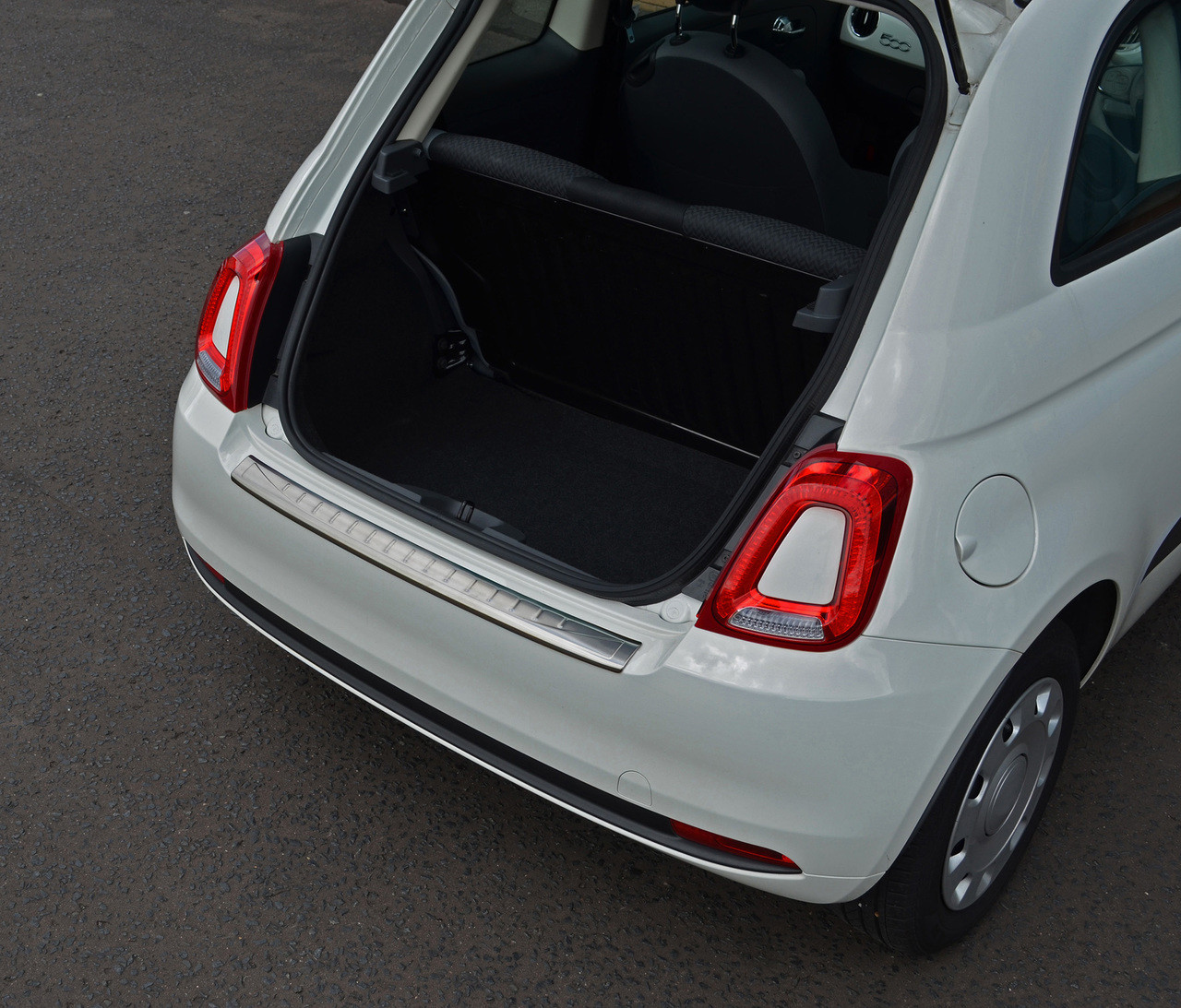 Brushed Bumper Sill Protector Trim Cover To Fit Fiat 500 (2007+)