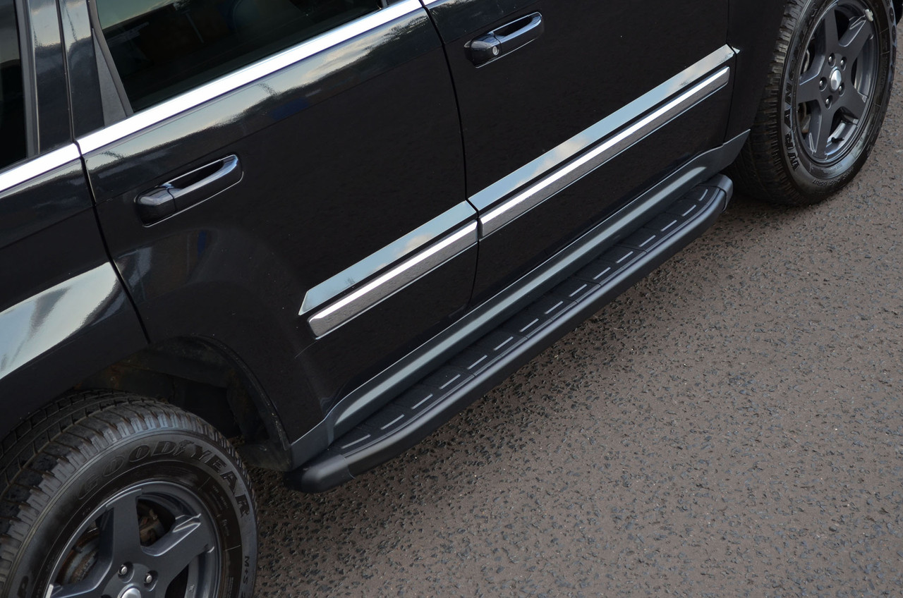 Black Aluminium Side Steps Bars Running Boards To Fit Dacia Duster (2010+)