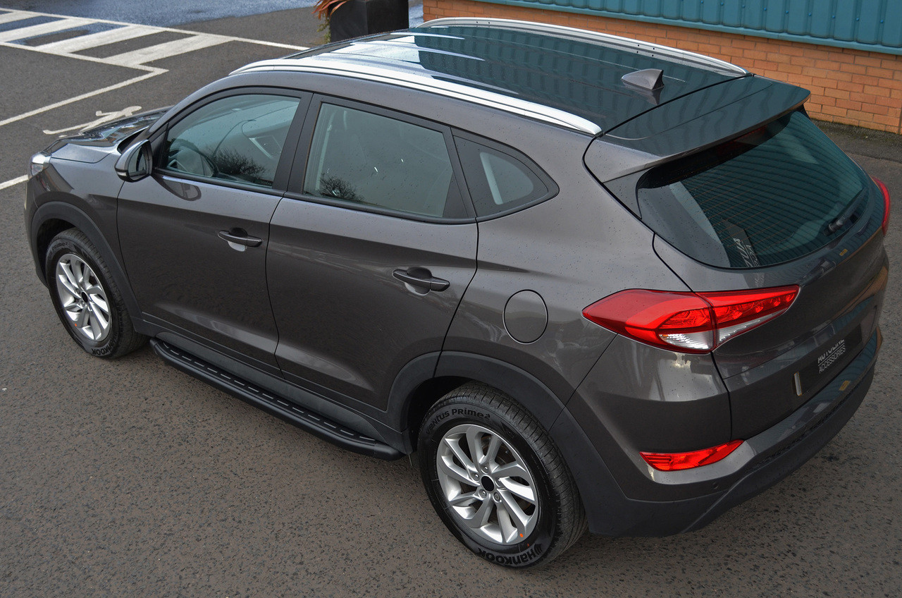 Black Aluminium Side Steps Bars Running Boards To Fit Hyundai Tucson (2015+)