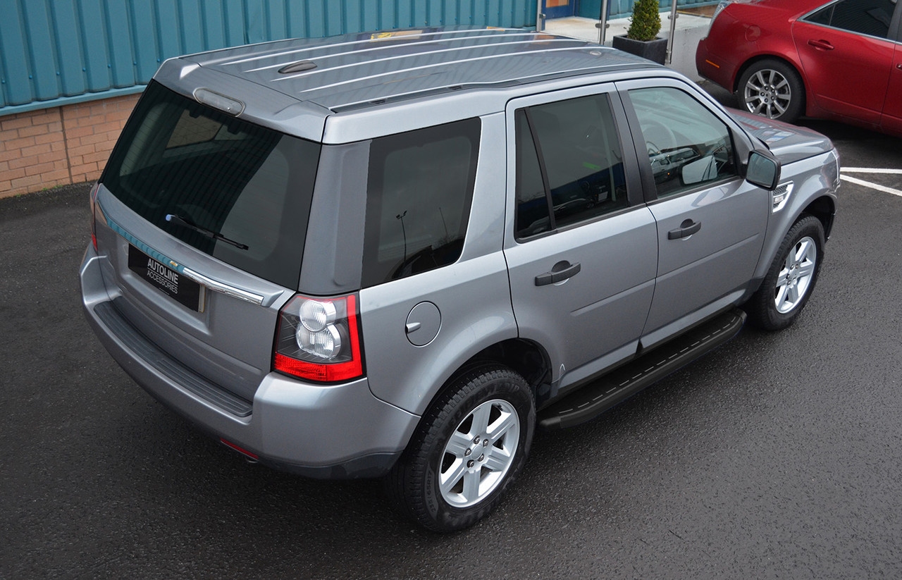 Black Aluminium Side Steps Bars Running Boards To Fit Land Rover Freelander 2